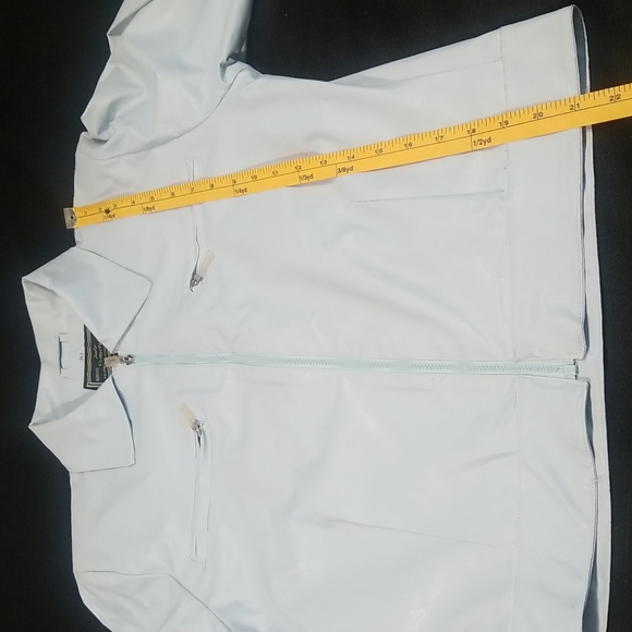 Judy Collection Faux Leather Light Baby Blue Zippered Jacket. M - Picture 12 of 12